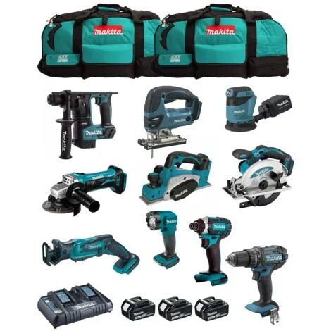 Makitakit mk1003 (dhp482+ dtd152+ dhr171+ dga452+ djr183+ dbo180+ djv180+ dss610+ dml815+ dkp180+ 3x3,0ah + dc18rd+ 2xlxt600) 8435587926009