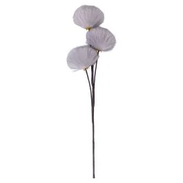 Ramo decorativo artificiale con soffioni h. 80 cm, grigio perla, Sibilla