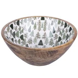 Insalatiera in legno di mango Ø24 cm, Xmas Nature