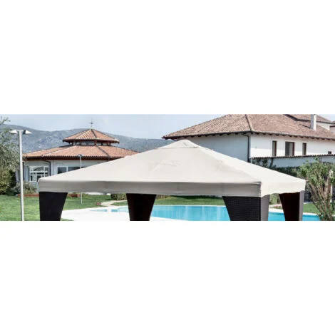 Top Telo Di Copertura Per Gazebo Legno Ferro 3x4 Poliestere Verde
