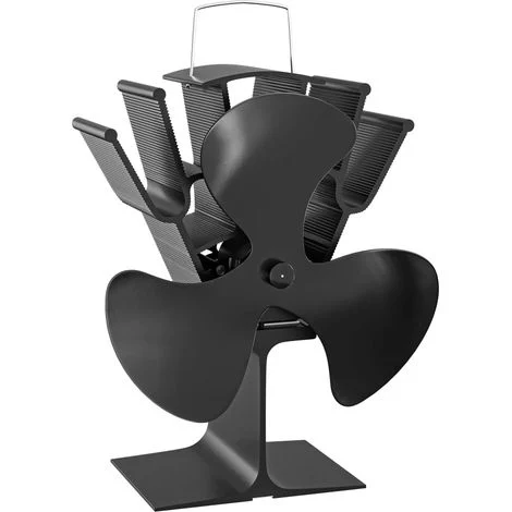 Wiltec Ventilatore per stufa a legna camino, Ventola con 3 pale, 70-350 °C, funzionamento senza elettricità
