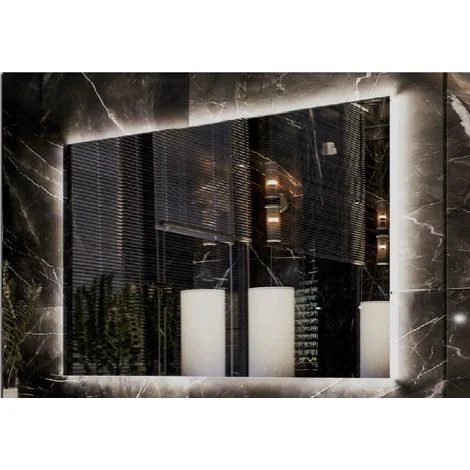 Specchio illuminato a LED 90x90 impermeabile IP65 appendibile verticale orizzontale