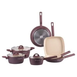 Batteria 10 pezzi, rivestimento in ceramica, induzione, Tropea SìChef