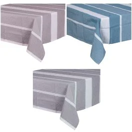 Tovaglia rettangolare 140x180 cm in policotone, 8 posti tavola, Sibilla