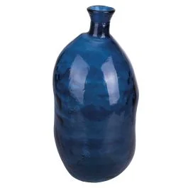 Vaso arredo blu in vetro riciclato h. 51 cm, Oasis Sibilla