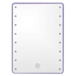 Specchio make-up 16 led, a batteria, 16,5x22 cm, lilla, Vanity