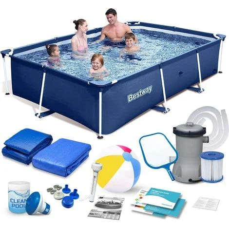 Piscina da giardino con cornice 259x170x61 cm set 15in1 Bestway 56403N
