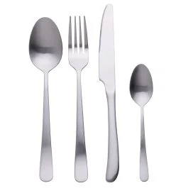 Set 24 posate, silver opaco, Round
