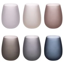 Set 6 bicchieri acqua 600 ml frosted, Happy Hour Stones
