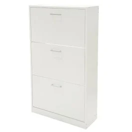 Scarpiera 3 ante a ribalta 63x24xh.115 cm, bianco, Sibilla