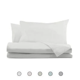 Completo letto matrimoniale in microfibra, con angoli, Sibilla