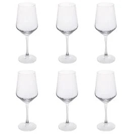 Set 6 calici vino 510 ml in vetro, Optic Sibilla