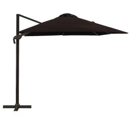 Ombrellone lampara marrone 3x3 m struttura tortora, Deluxe Esté