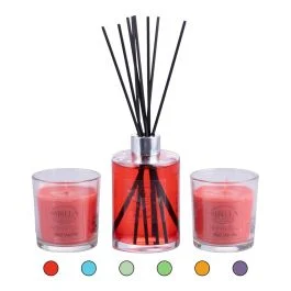 Set diffusore per ambiente 250 ml e due candele 130g, Roma Home Fragrances