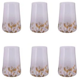 Set 6 bicchieri acqua 590 ml in vetro, Lillia Gold