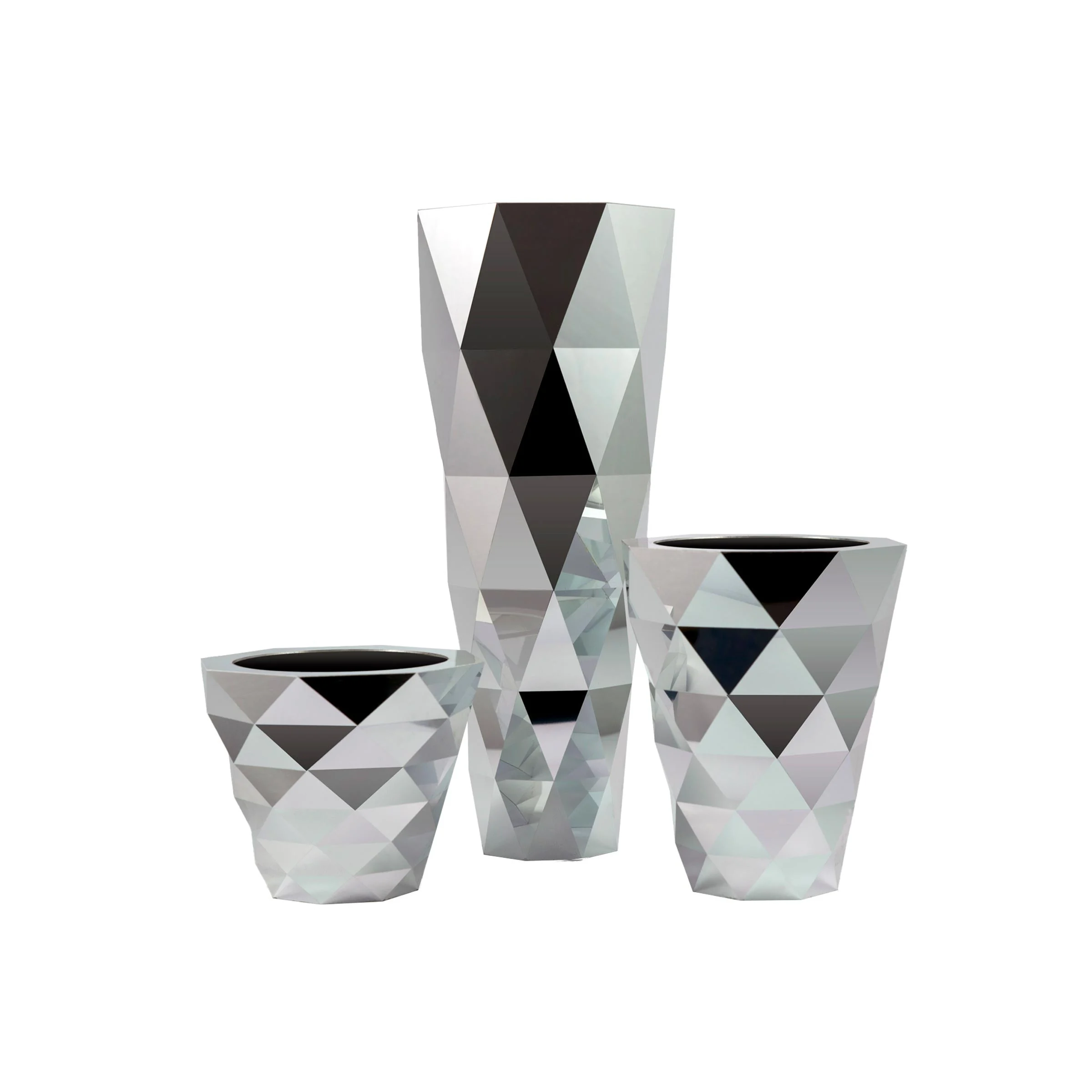 Vaso in Alluminio FRAMMENTI Set di 3 di Luca Dalla Villa per Cyrcus Design