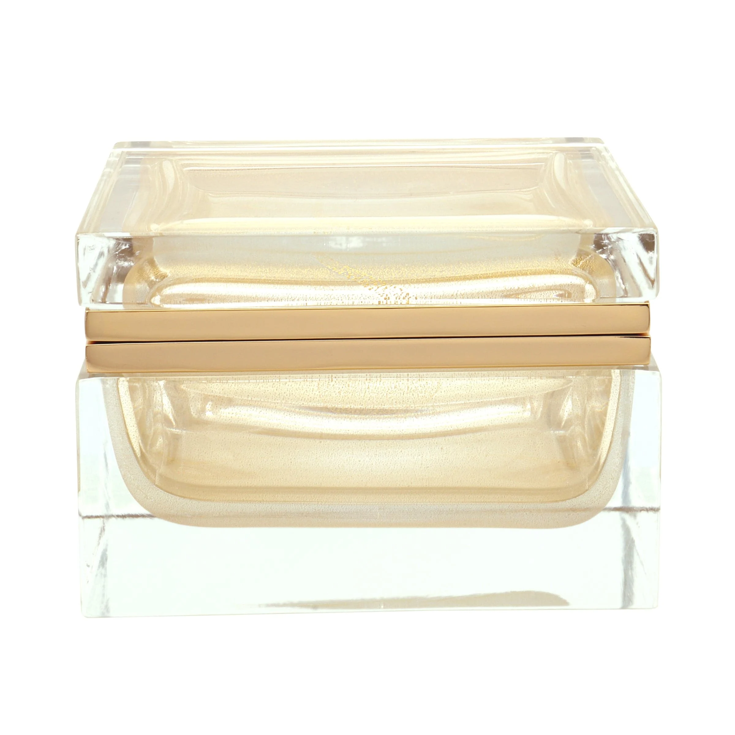 Contenitore in Vetro di Murano SQUARE Oro 24kt di Alessandro Mandruzzato
