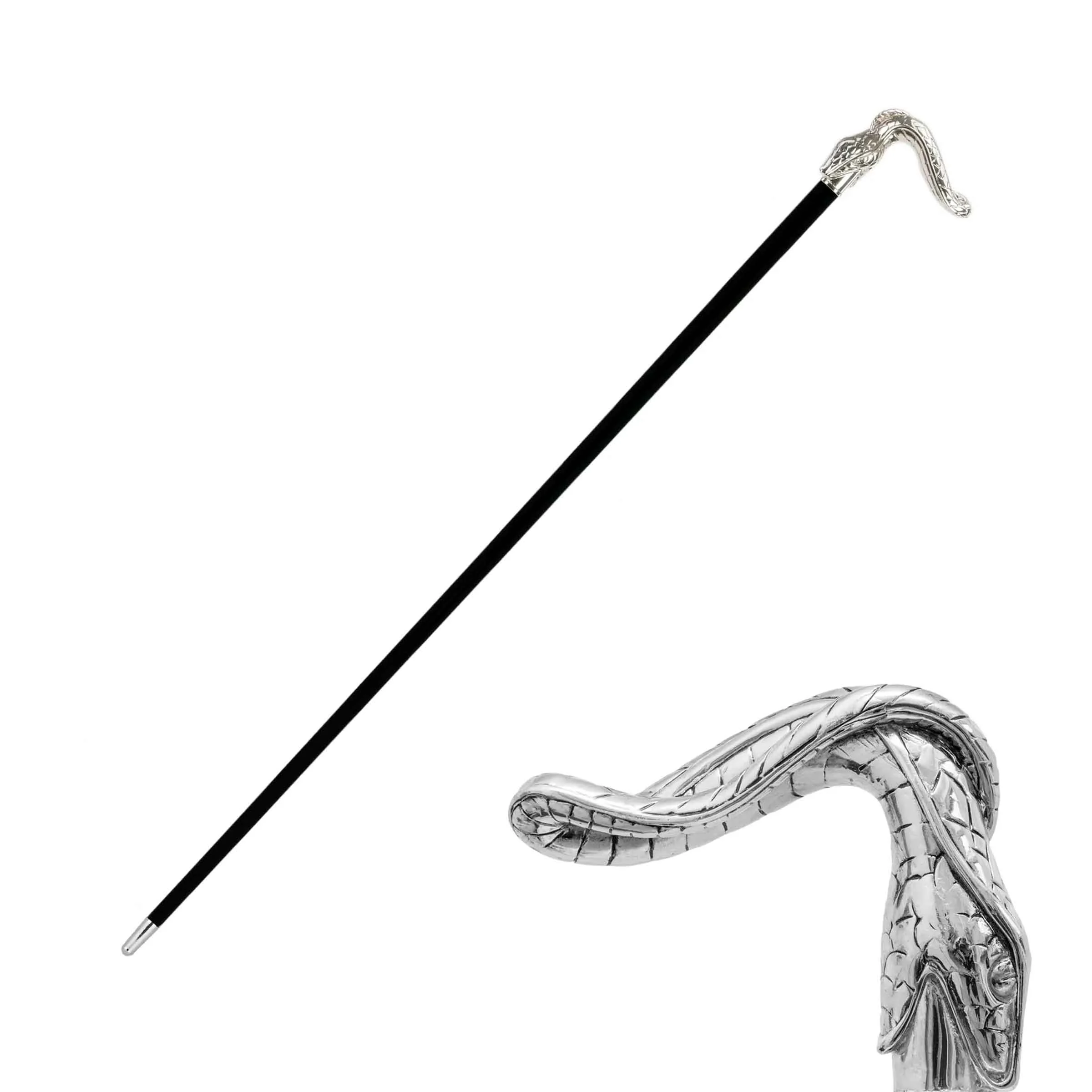 Cane SNAKE con manico in metallo di Pasotti