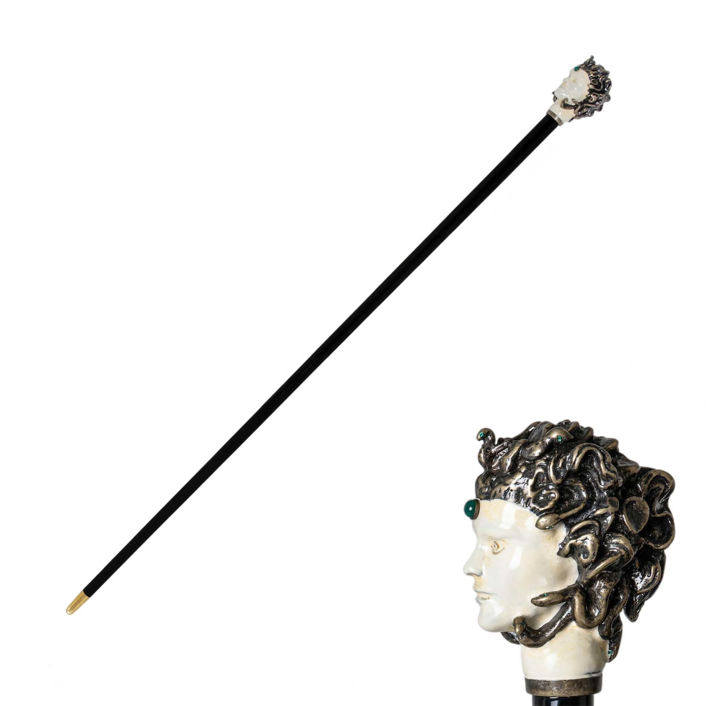 Bastone MEDUSA con manico in Ottone Smaltato di Pasotti
