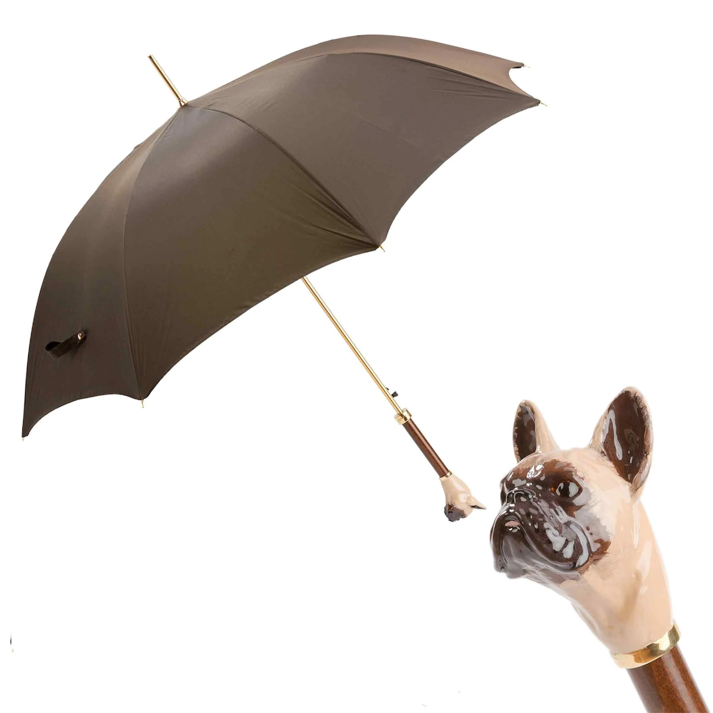 Ombrello FRENCH BULLDOG con Manico in Ottone Smaltato