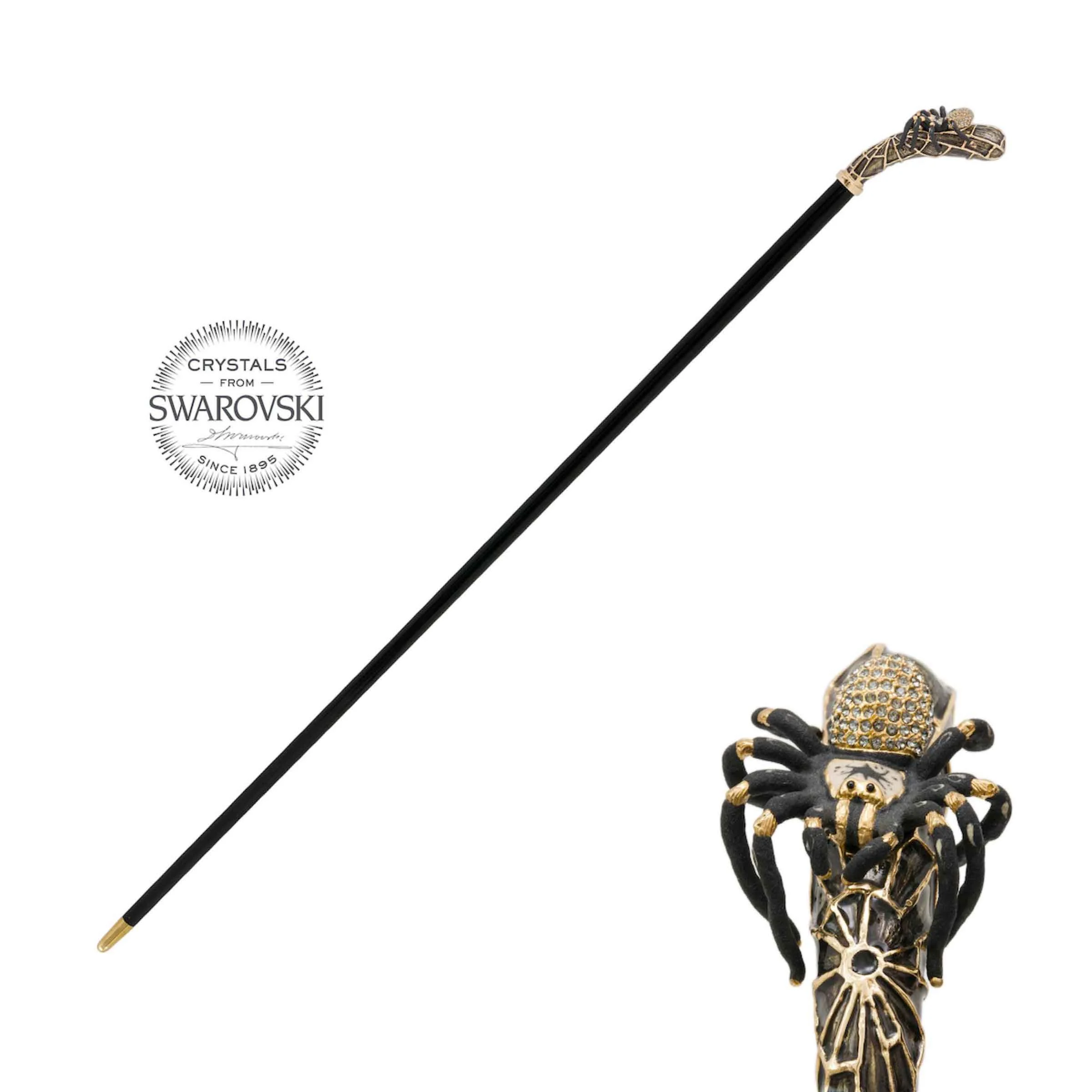 Canna TARANTULA con Manico in Ottone Smaltato e Cristalli Swarovski® by Pasotti