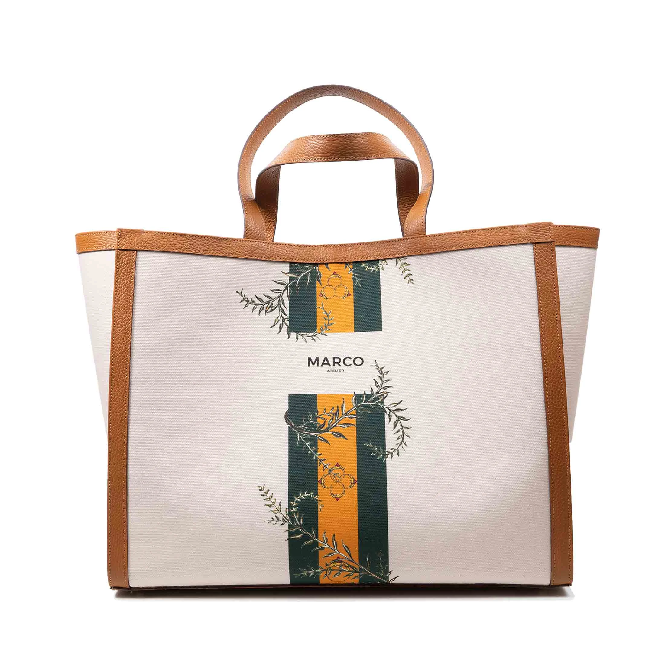 Borsa Tote in Tela e Pelle CABAS di MARCO Atelier