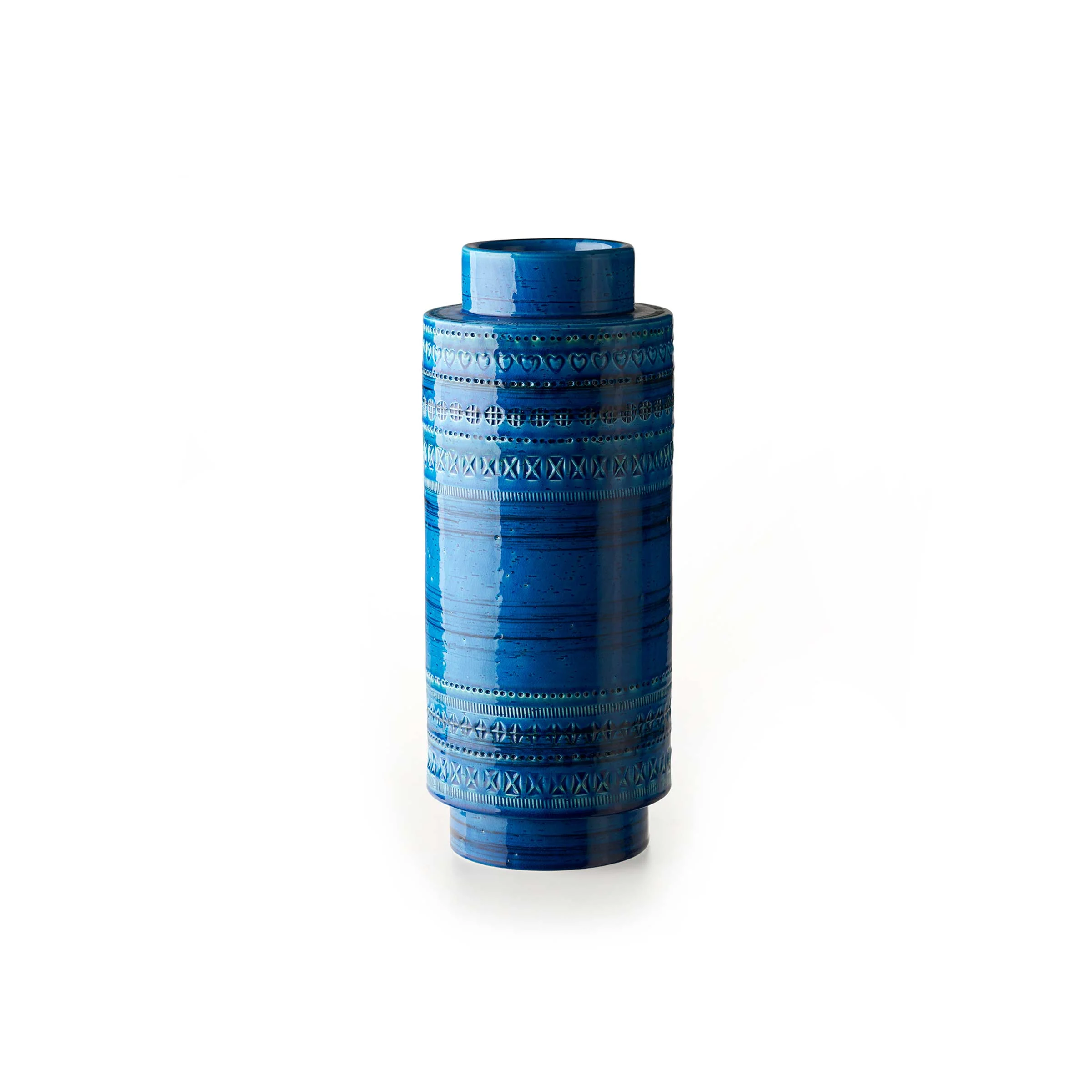 Vaso in Ceramica VASO ROCCHETTO Blu di Aldo Londi per Bitossi Ceramiche