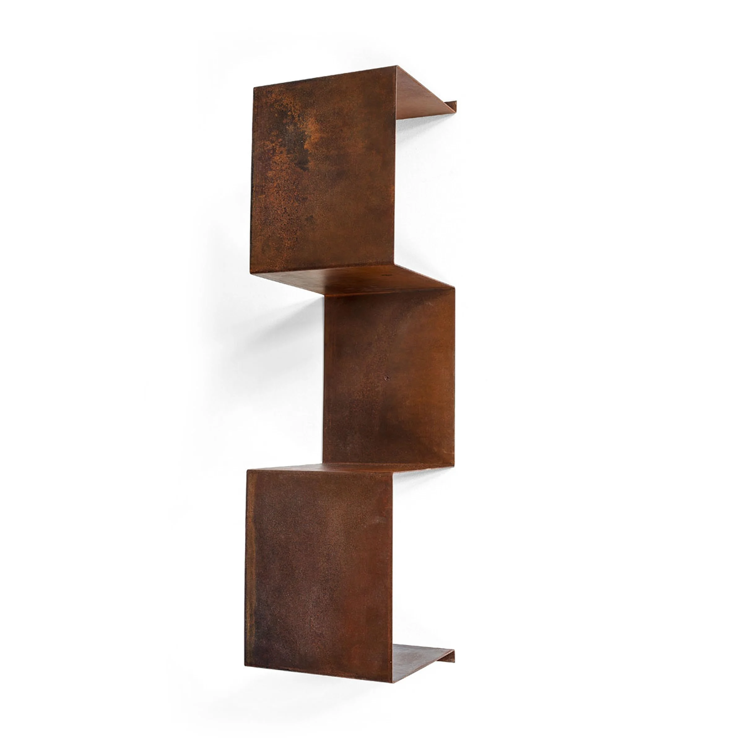 Libreria in Acciaio Corten SEGMENTO CORTEN MINI di C. Cangia e G. Mazzardi