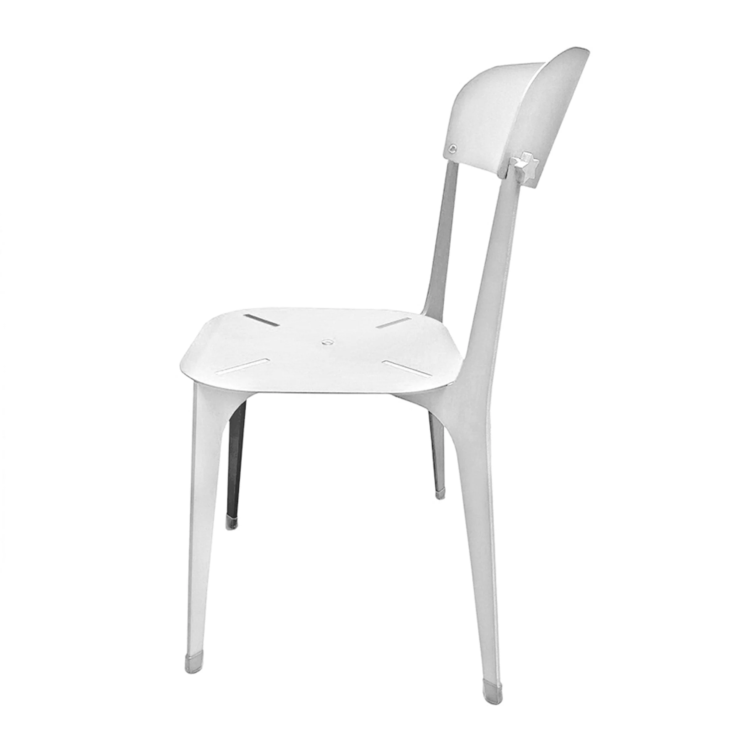 Sedia in Alluminio EURA Bianca di Denis Santachiara per Cyrcus Design
