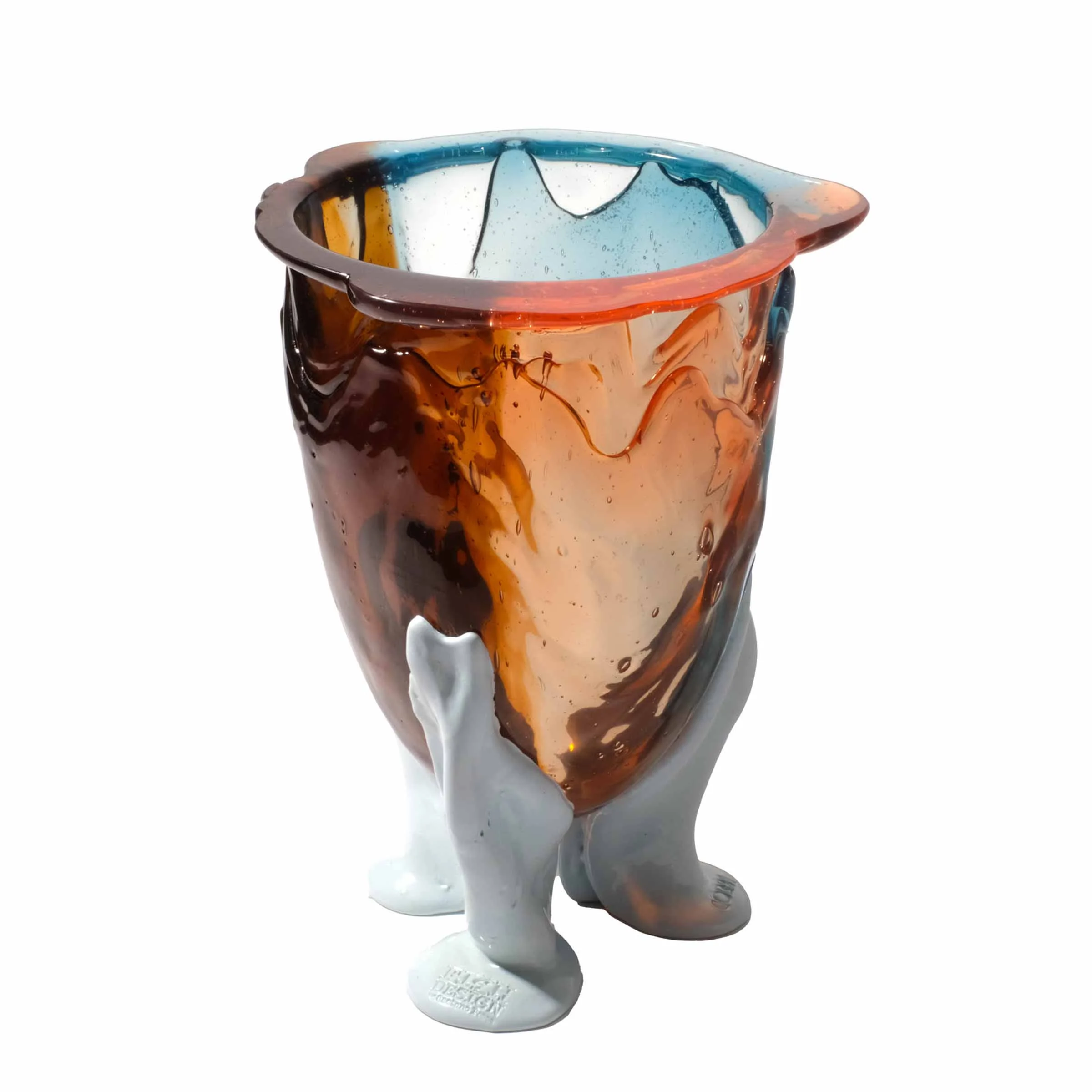 Vaso in Resina AMAZONIA Azzurro Rubino di Gaetano Pesce per Fish Design