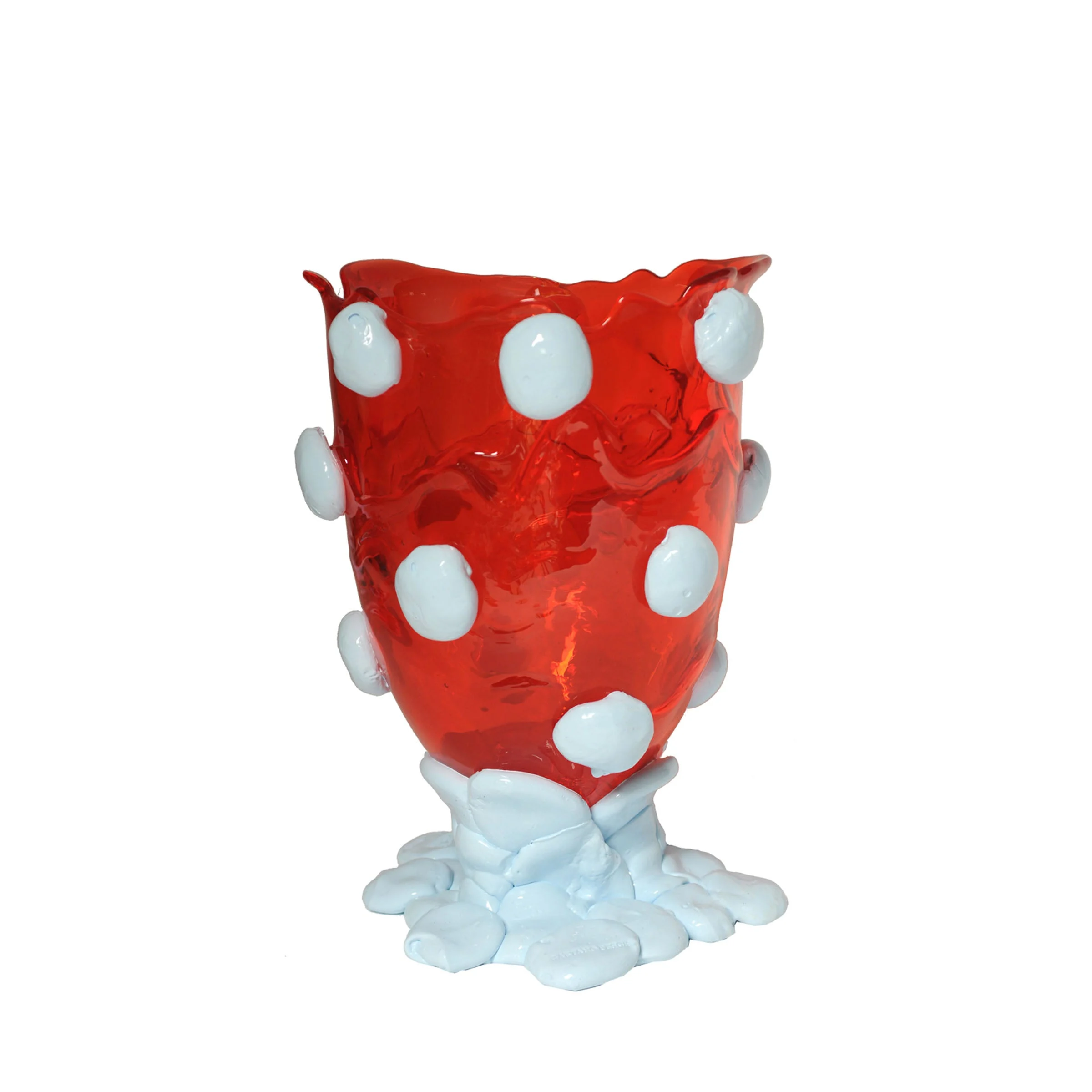 Vaso in Resina NUGGET Rosso e Azzurro di Gaetano Pesce per Fish Design