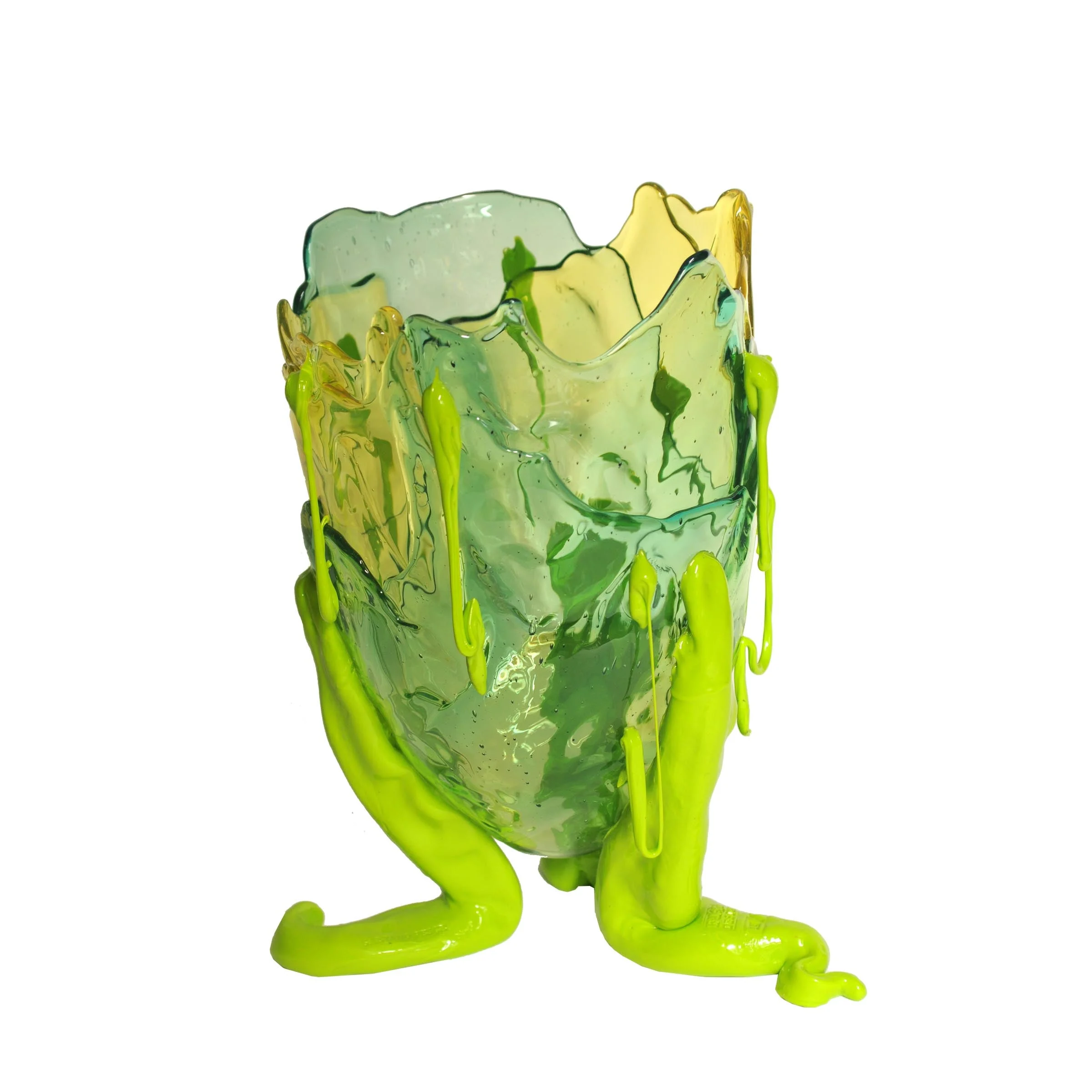 Vaso in Resina CLEAR SPECIAL EXTRACOLOR Verde di Gaetano Pesce per Fish Design