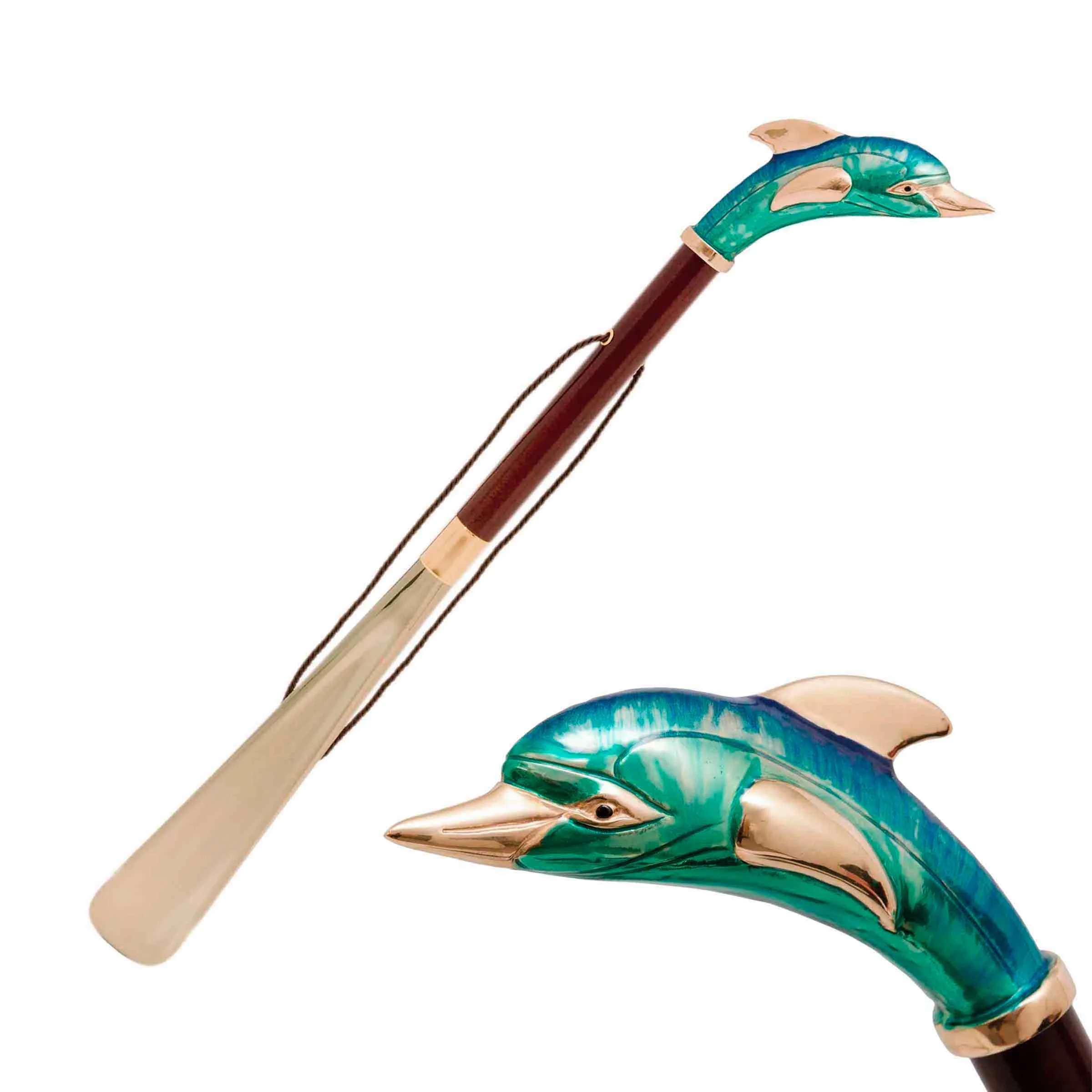 Calzascarpe DOLPHIN con manico in ottone smaltato di Pasotti