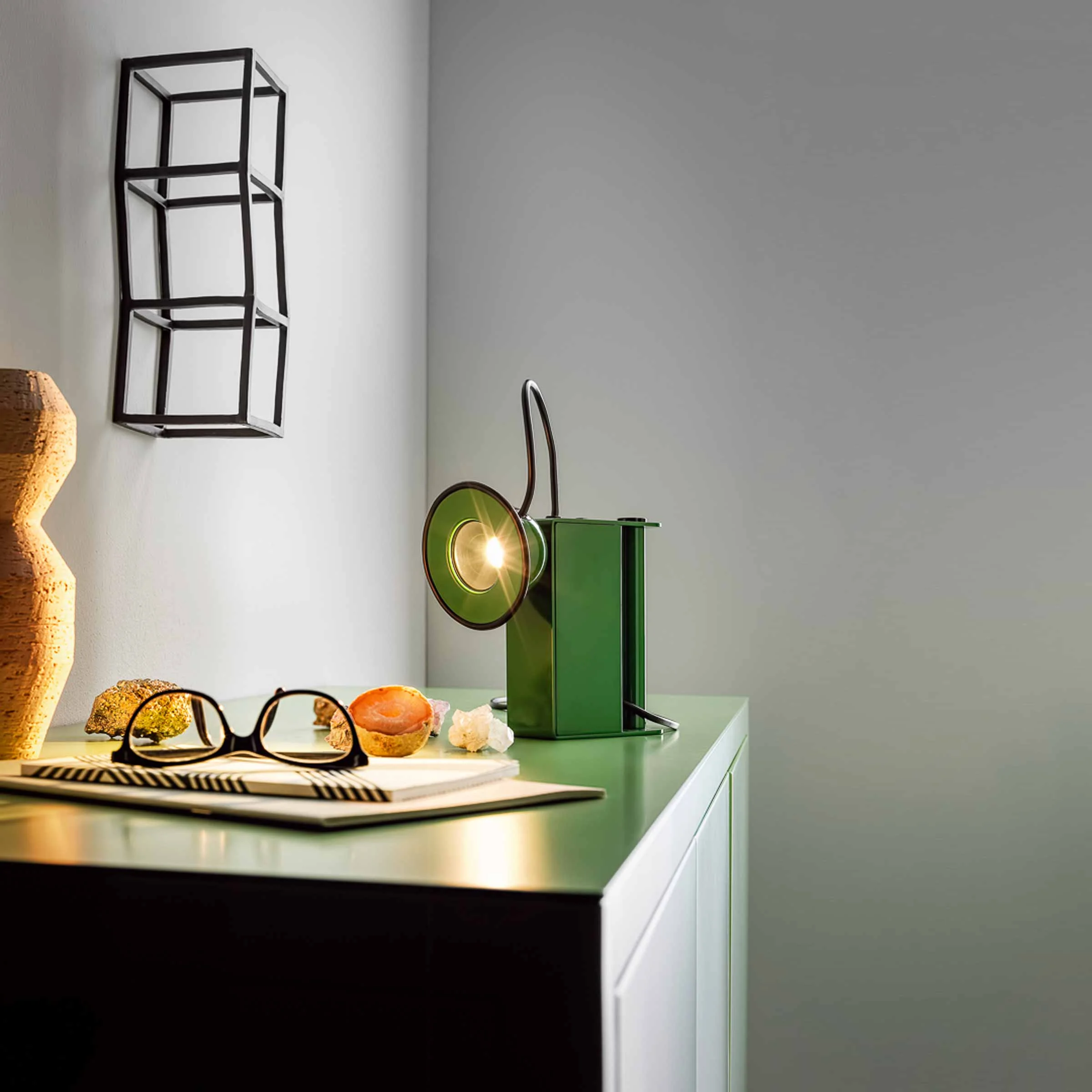 Lampada da Tavolo in Metallo MINIBOX di Gae Aulenti & Piero Castiglioni per Stilnovo