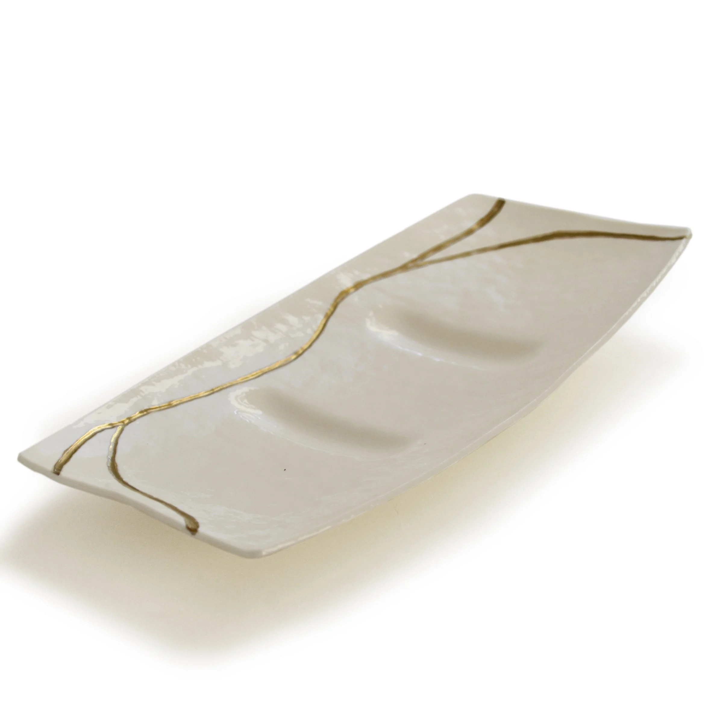 Vassoio Sushi in Vetro di Murano KINTSUGI di D.i. Più Andretto Design