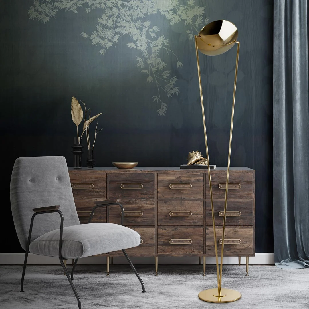 Lampada da Terra in Ottone VICTORY di Artoff per Lumen Center