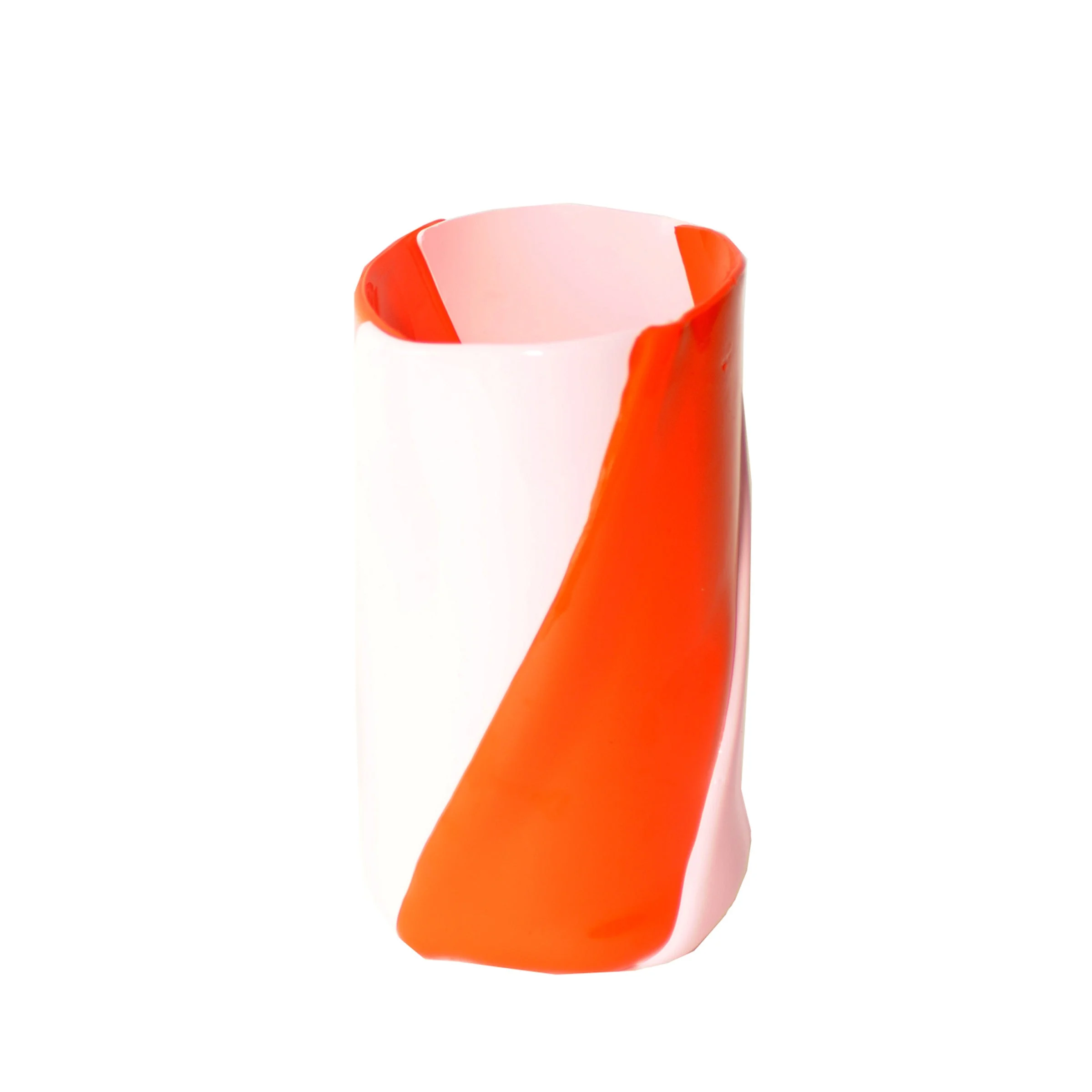 Vaso in Resina TWIRL Arancione e Rosa di Enzo Mari per Lezioni