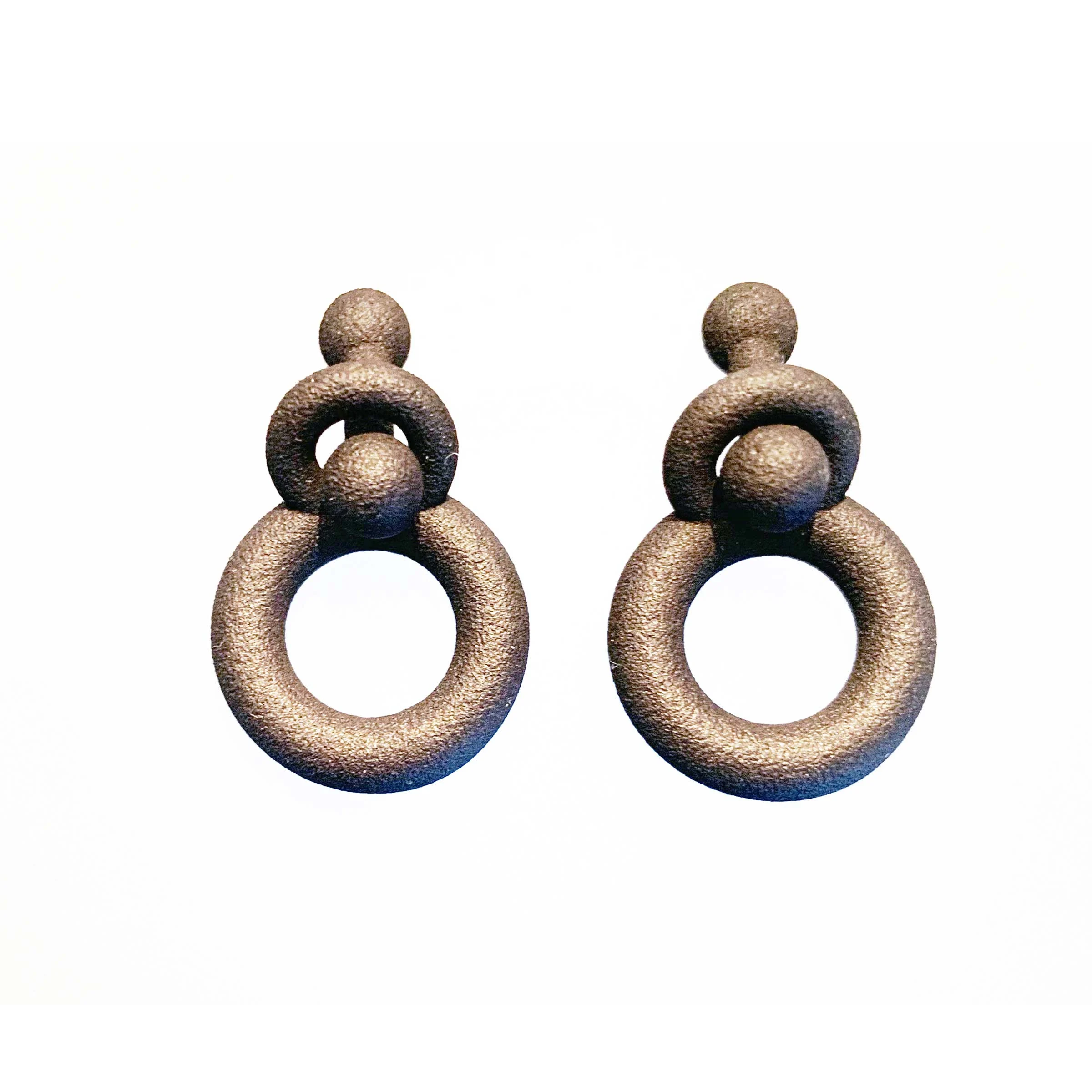Orecchini in Nylon MOLECULAR Black di Alberto Ghirardello