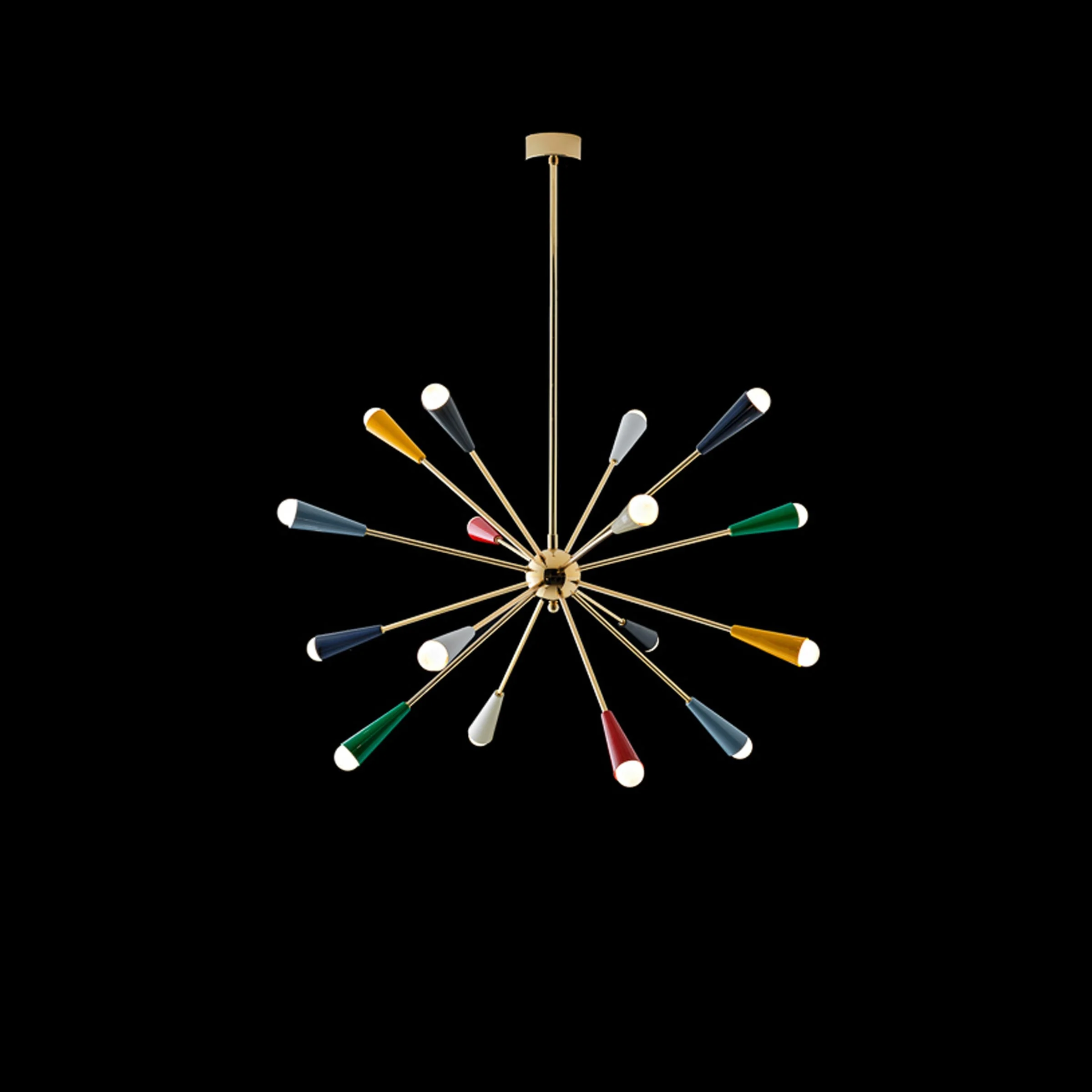 Lampadario in Ottone SPUTNIK di Stilnovo