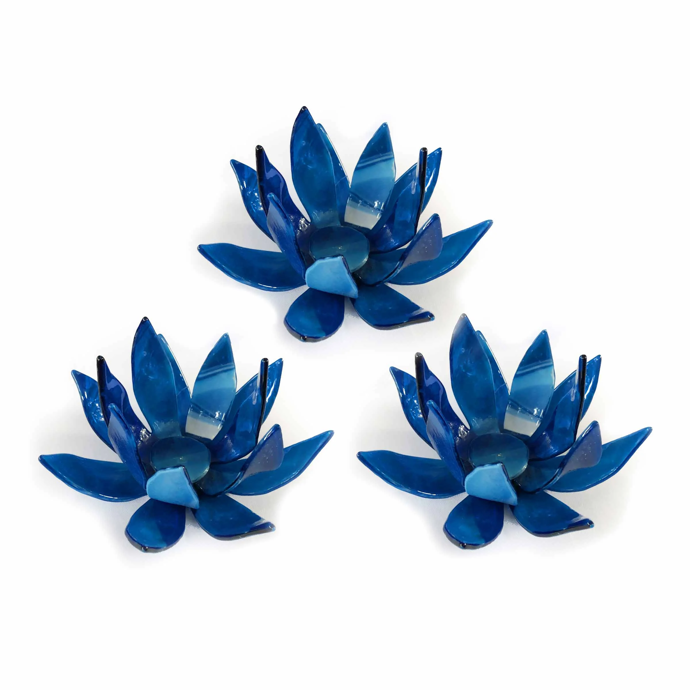 Set di Tre Portacandele in Vetro di Murano NINFEA di Di Più Andretto Design