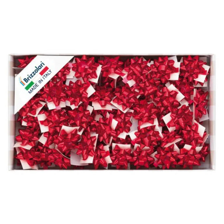 Brizzolari Coccarde Stella Adesive Metallizzate Rosse 6,5mm 100 Pz