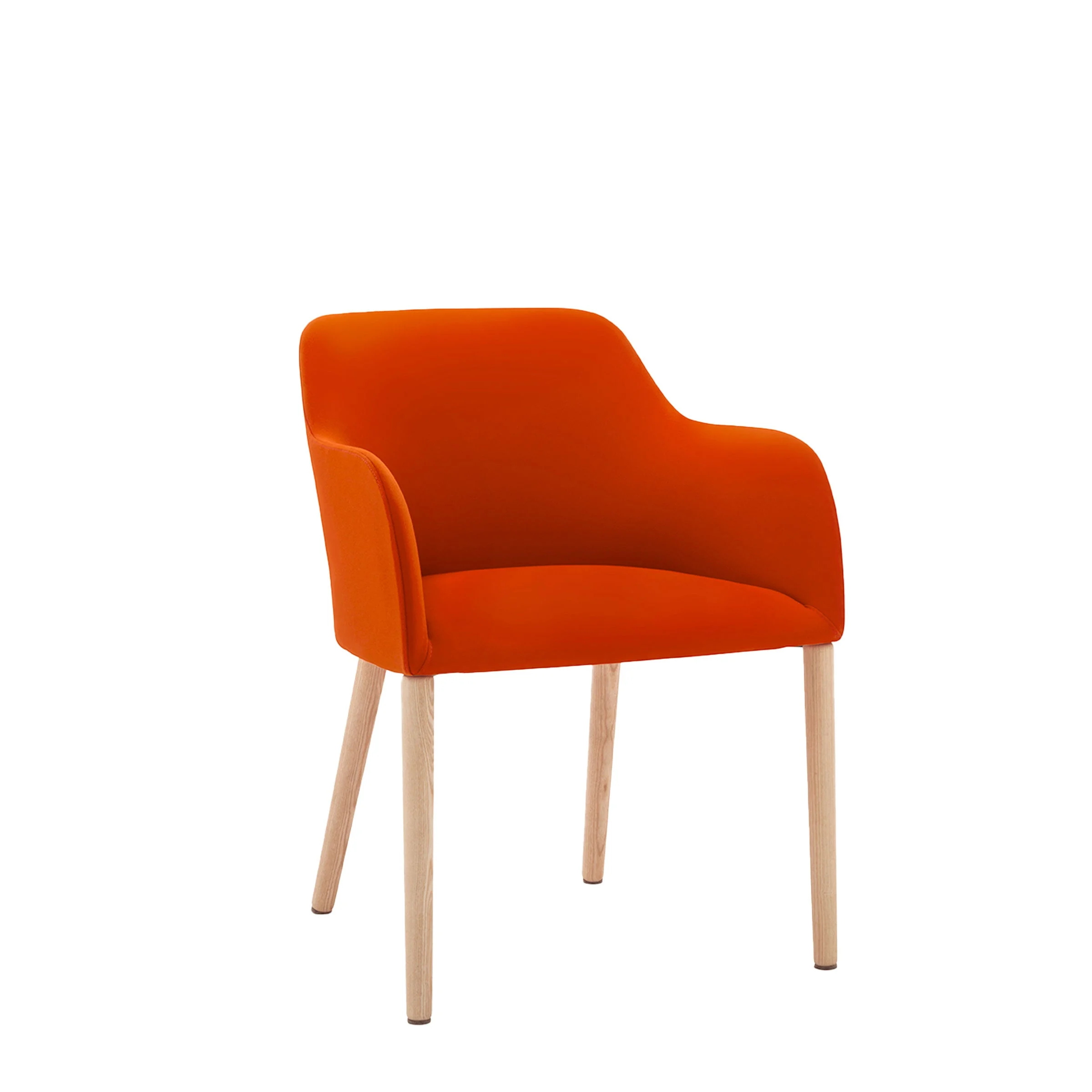 Orange-Foam-Wood-Armchair-MAGGY-Vigano-MY3HVL-1.webp Sedia con Braccioli in Legno MAGGY di Viganò