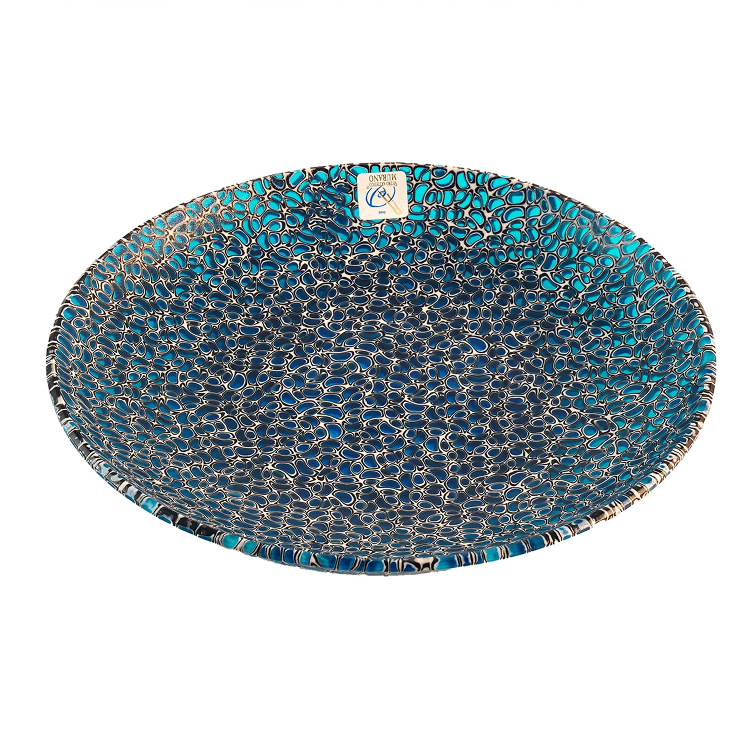 Centrotavola in vetro di Murano blu MERLETTI di Panizzi Murano