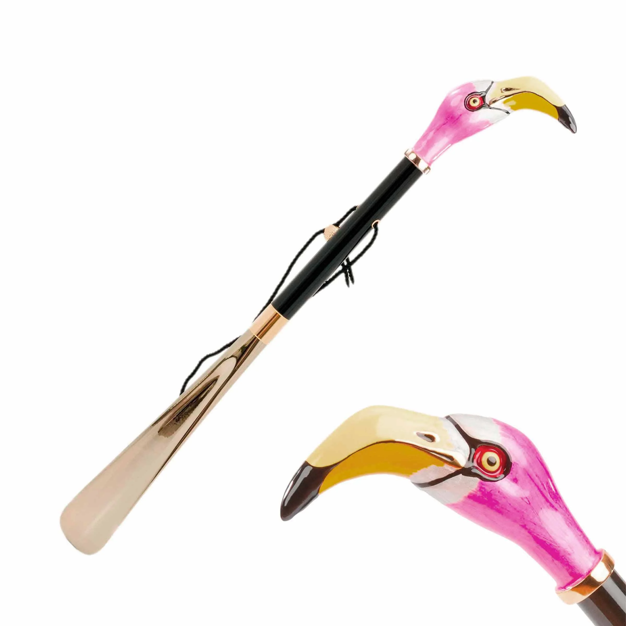 Calzascarpe FLAMINGO con manico in ottone smaltato di Pasotti