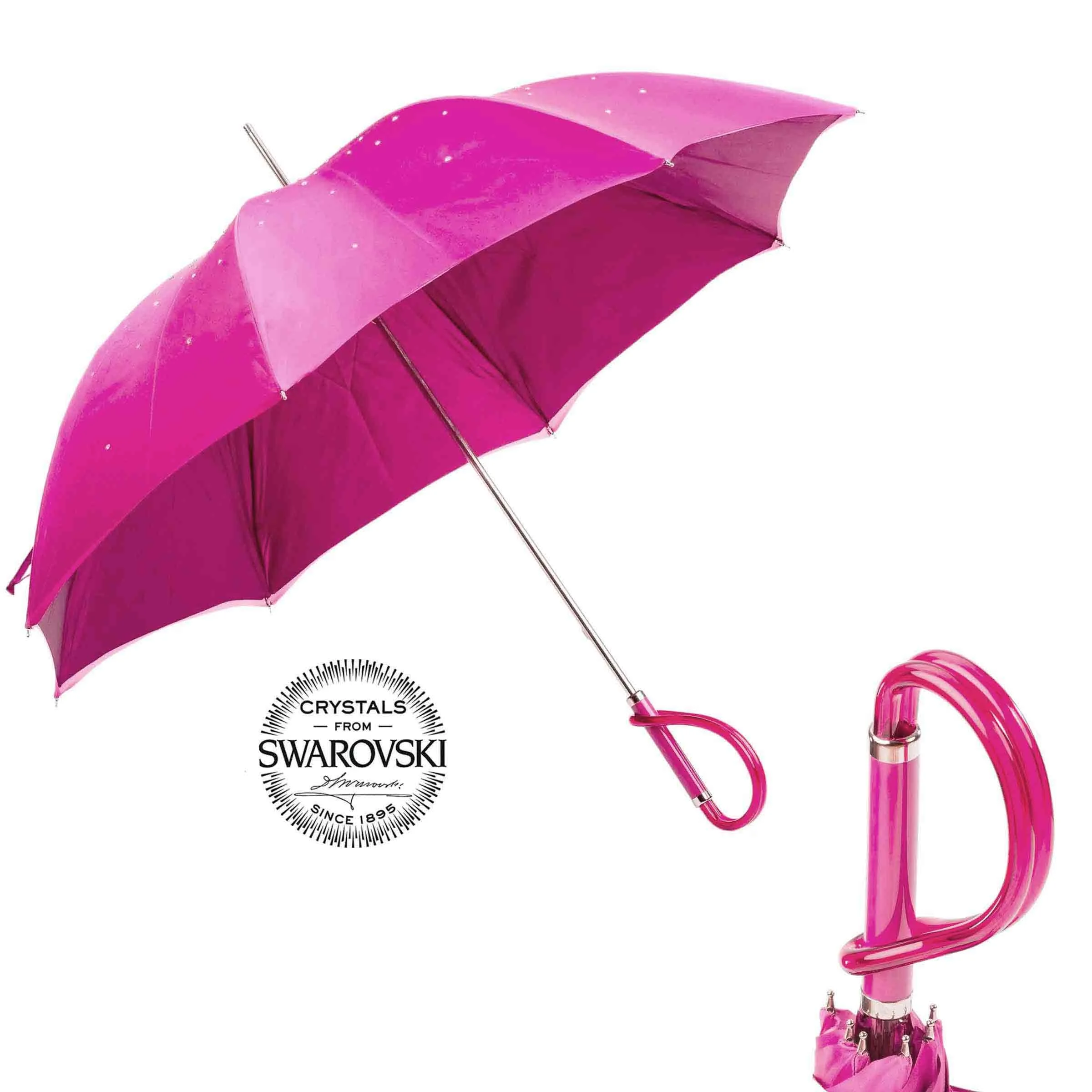 Ombrello SWAROVSKI® Rosa con Manico in Acetato