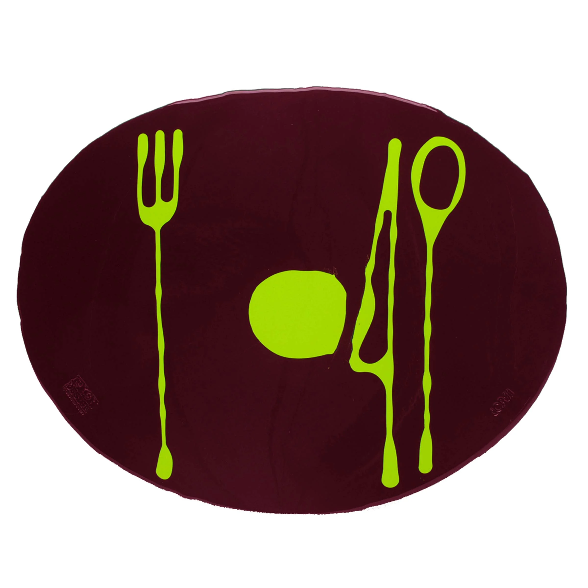 Tovaglietta TABLE-MATES Melanzana Opaca e Lime Opaco Set di 6 di Gaetano Pesce per Fish Design