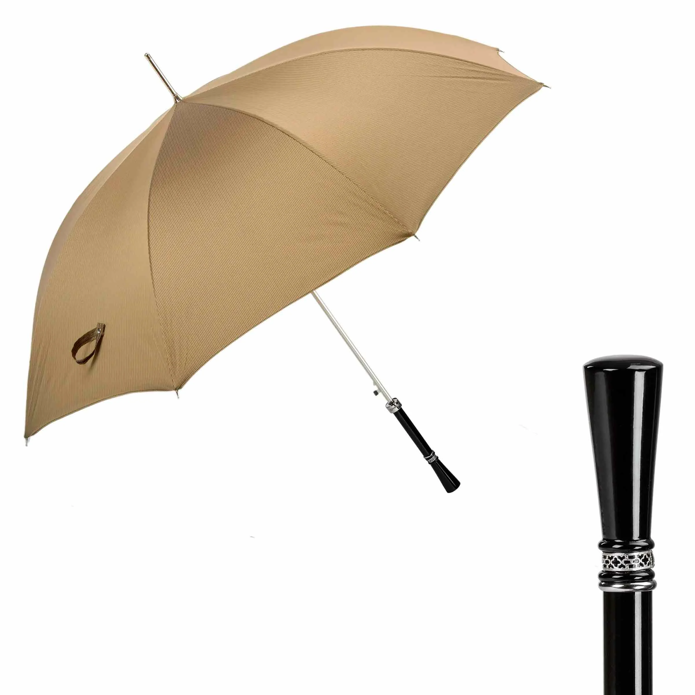 Ombrello BEIGE con manico in resina smaltata di Pasotti