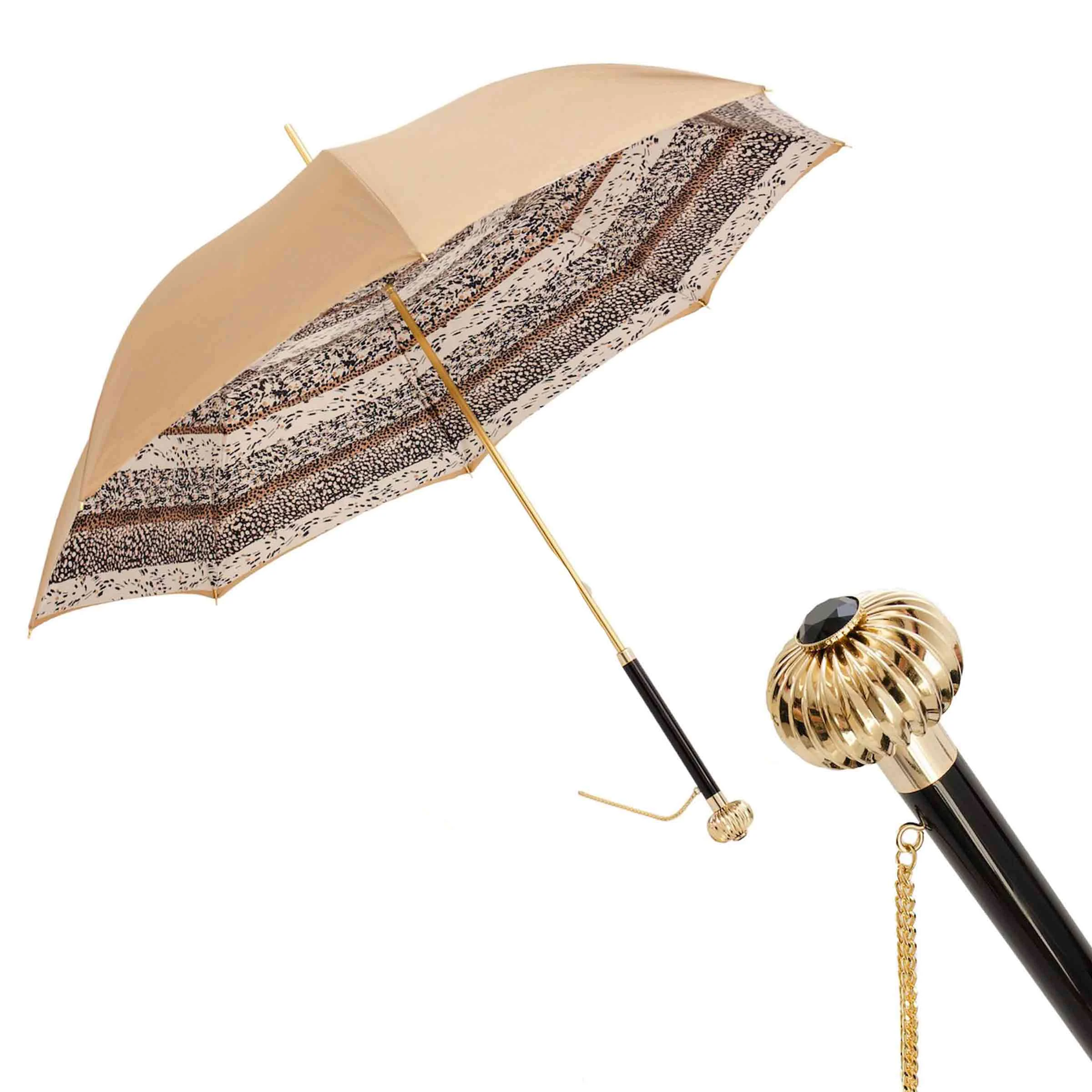 Ombrello CLASSIC BEIGE con Manico Gioiello