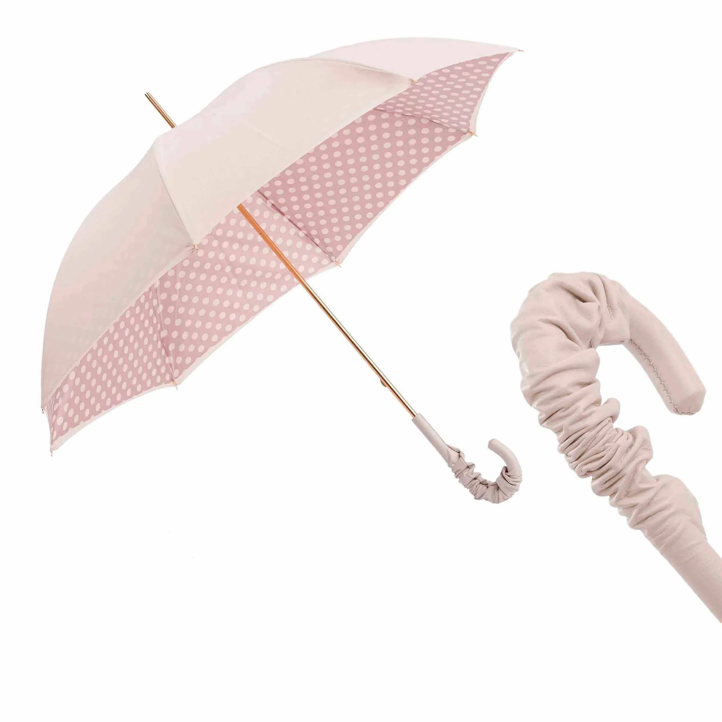 Ombrello IVORY con Manico in Pelle