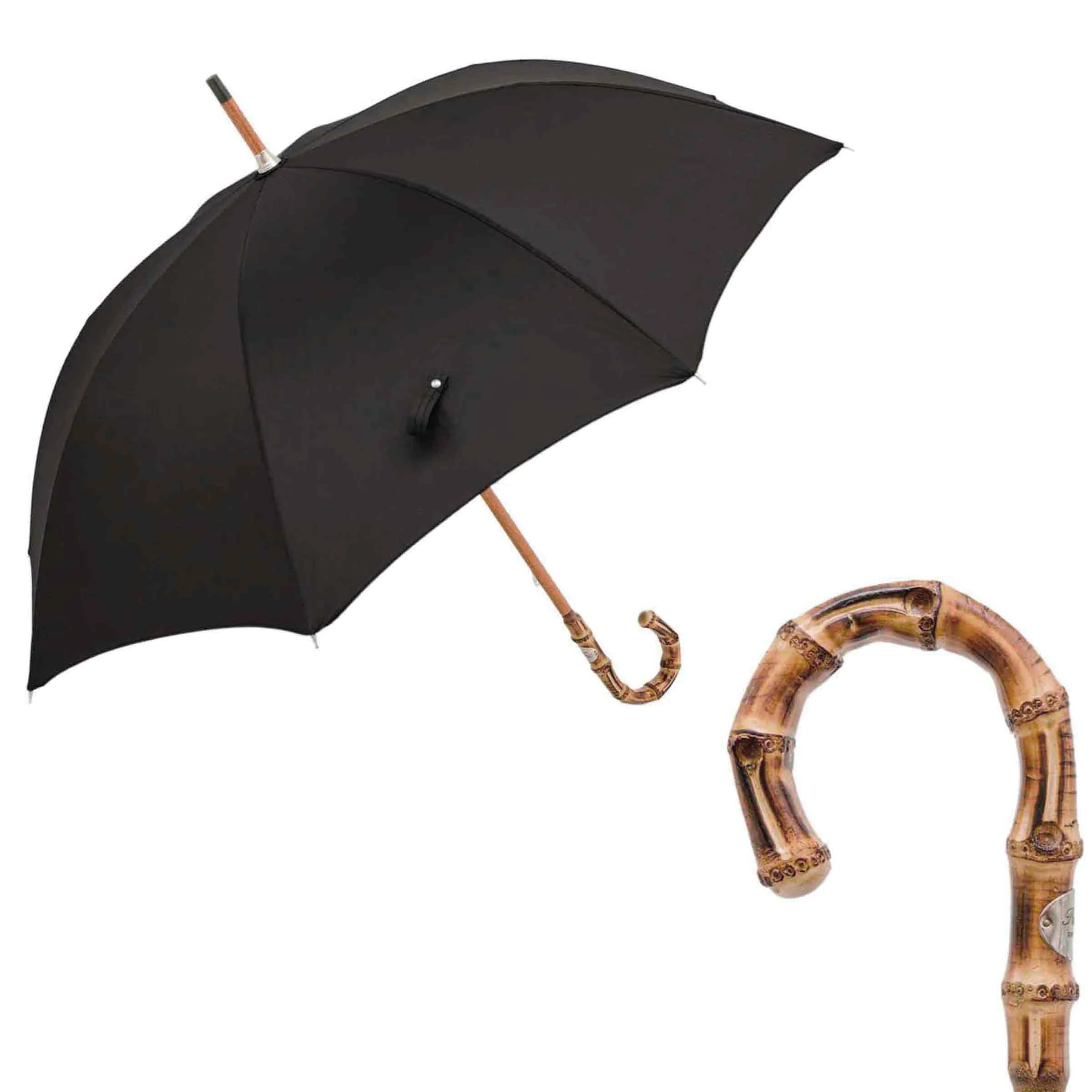 Ombrello OXFORD BLACK con Manico in Bambù
